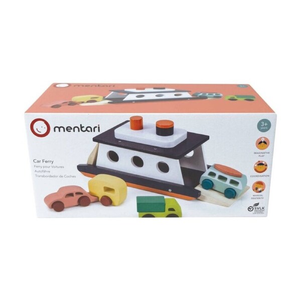 Mentari Car Ferry Wooden Toy Set With Vehicles For Kids 3y+ 36cm