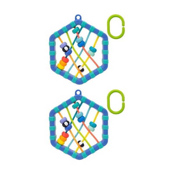 2PK Sassy Baby Busy B&s Sensory Fidget Toy With Beads 6 Months+ 15cm