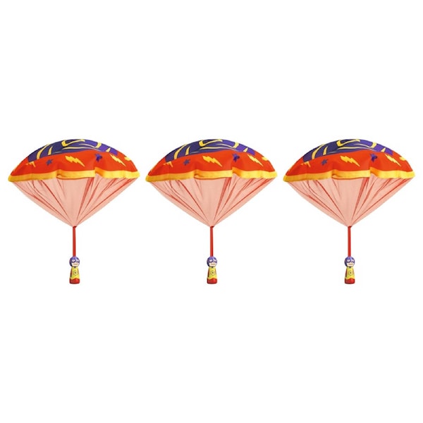 3PK Djeco Flying Hero Wooden H&-Throwing Parachute Set Kids Toy Assorted 4y+