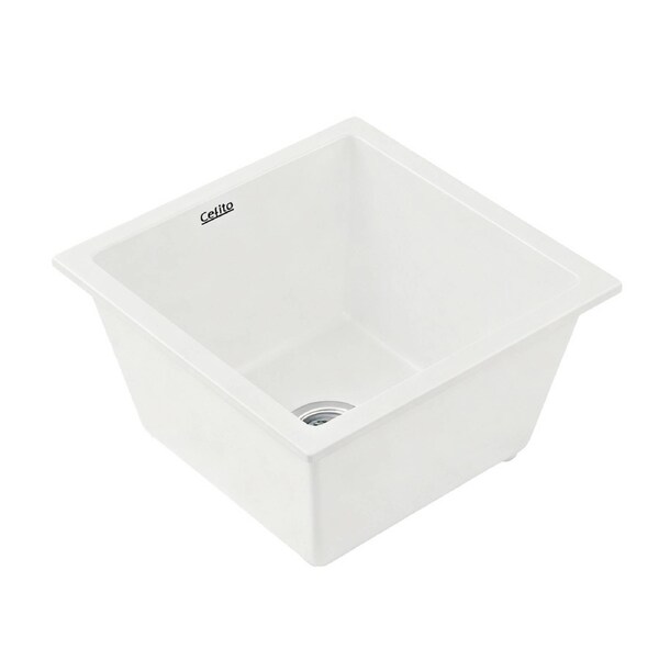 Kitchen Sink 38x38cm Granite Stone Sink Single Bowl White