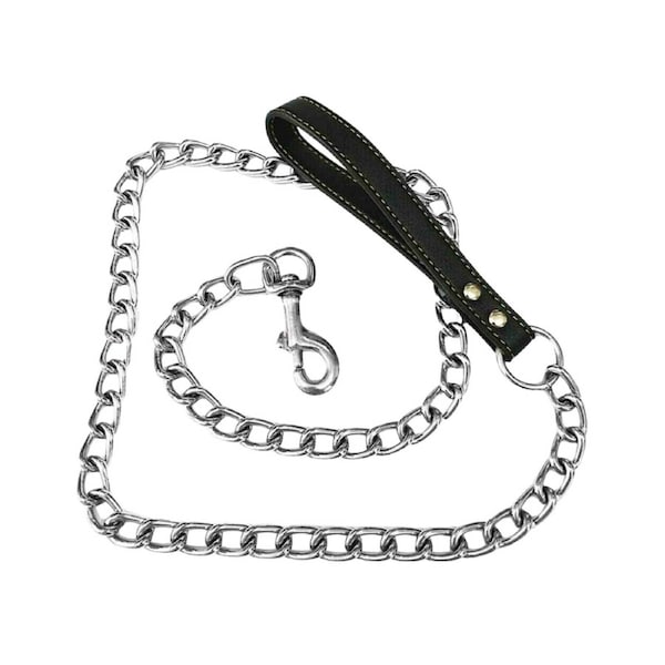 1.2M Pet Dog Stainless Metal Chain Recall Lead Leash Heavy Duty traction Rope