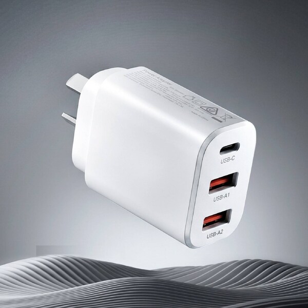 Devanti USB C Charger 30W Fast Charger 3 Port PD Charging Block White