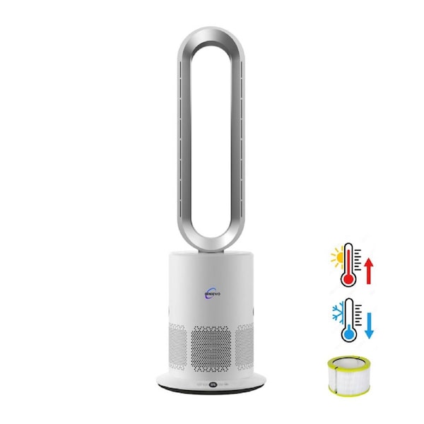 Breevo 3-in-1 Bladeless Fan Heater & HEPA Air Purifier 1950W - PureFlow - White
