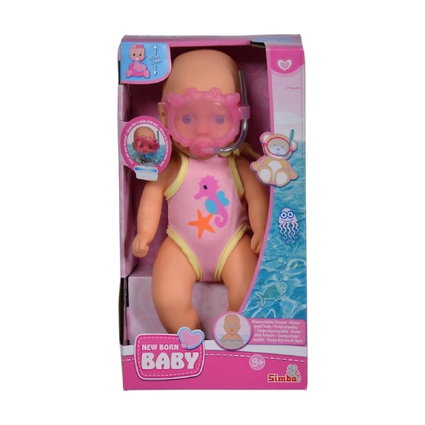 Simba New Born Baby Bathdoll Floating Water Play Doll Kids 3y+