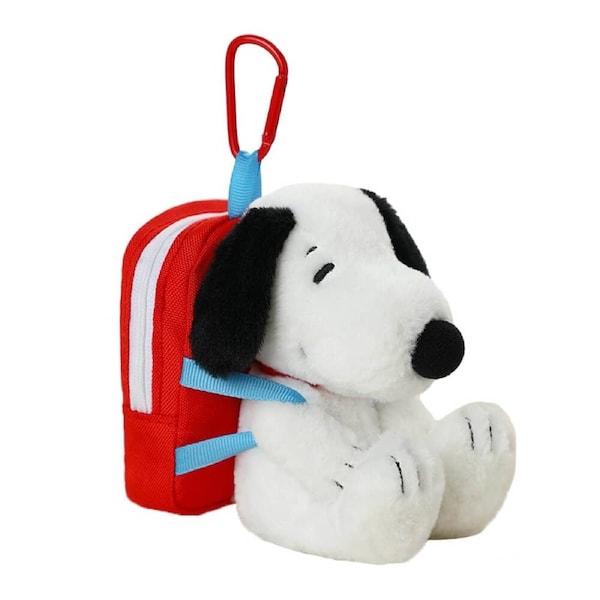 Peanuts Snoopy Backpack Plush Keyring with Tote Bag Set