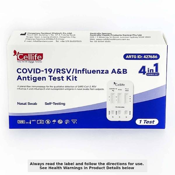 Cellife Covid-19/RSV/influenza A/B Antigen Test Kit (4 in 1) 1 Pack