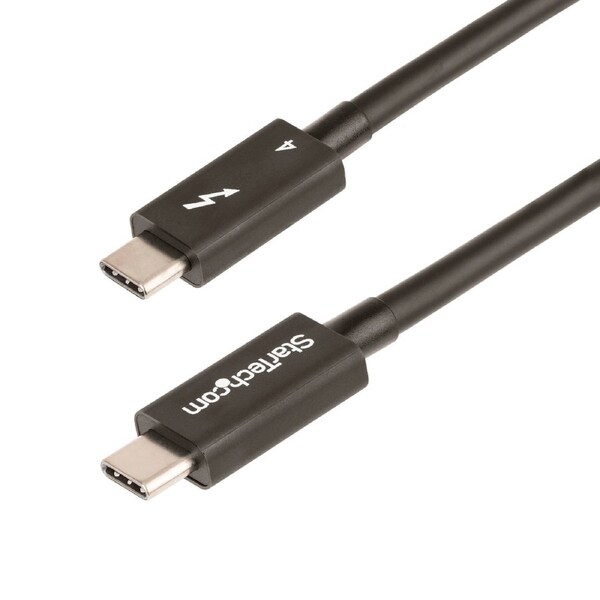 StarTech 1.6ft/50cm Thunderbolt 4 Cable, 40Gbps, 100W PD, 4K/8K Video, Intel-Certified, Compatible w/Thunderbolt 3/USB 3.2/DisplayPort