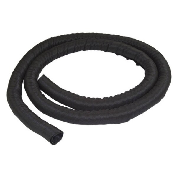2m (6.5') Cable Management Sleeve - Flexible Coiled Cable Wrap - 1.0-1.5" dia. Expandable Sleeve - Polyester Cord Manager/Protector/Concealer - Black Trimmable Cable Organizer (WKSTNCM)