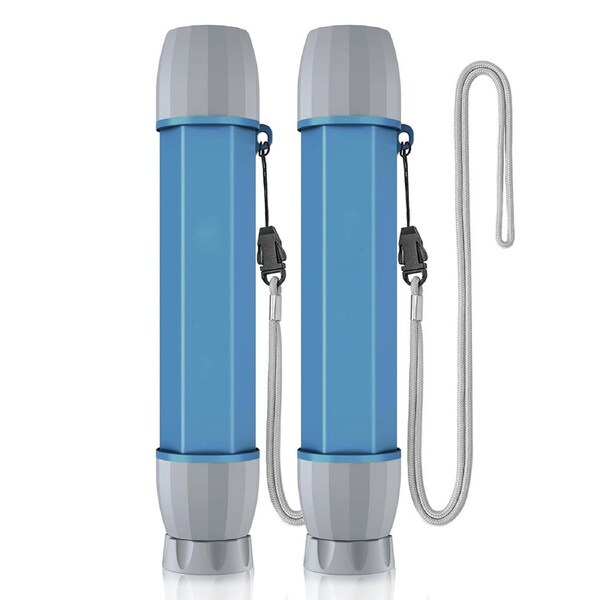 Nevenka 2 Pcs Personal Filter Straw Portable Water Purifier Filtration System for Outdoor Activities-Blue