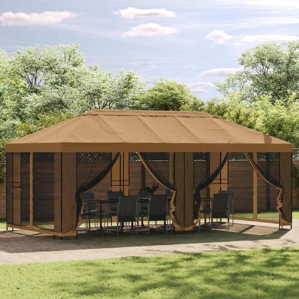 Gazebo Frame 6 x 3 m Black Steel vidaXL