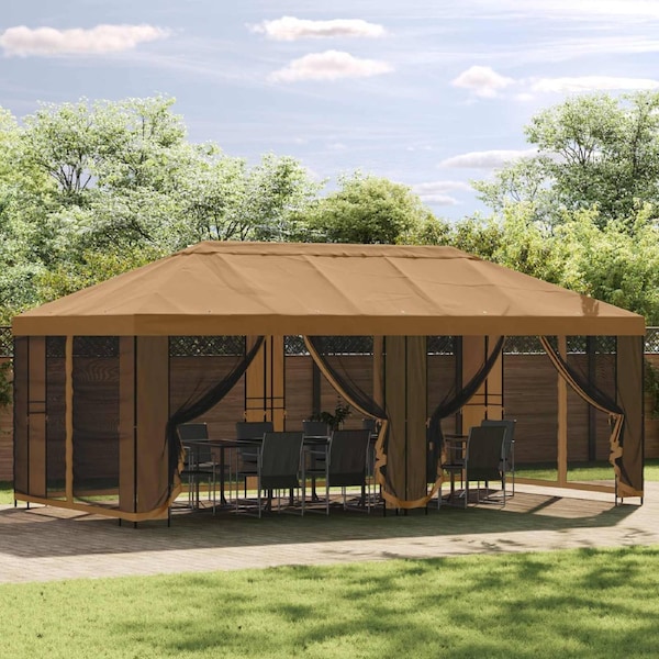 Gazebo Frame 6 x 3 m Black Steel vidaXL