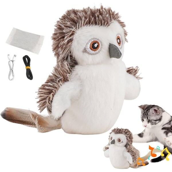 Velocity Cat Toy Flapping Bird, Rechargeable Cat Toy Bird with Catnip and 3 Flapping Modes