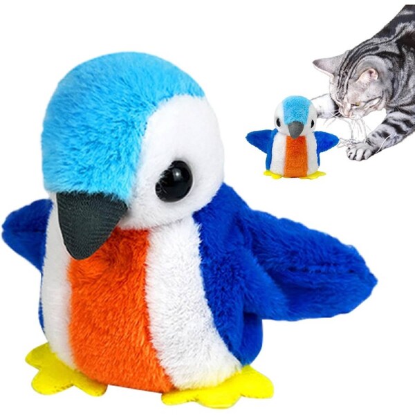 Velocity Bird Toy For Cats, Electric Automatic Cat Toy Plush Chirping Bird Cat Toy, Realistic Cat Nip Toys For Indoor Home Use
