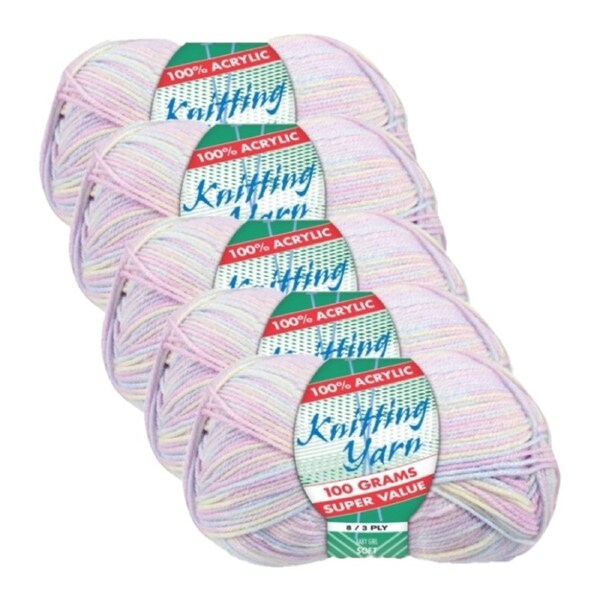 Deal365 5x Knitting Yarn-8 Ply 100g Baby Girl Crochet