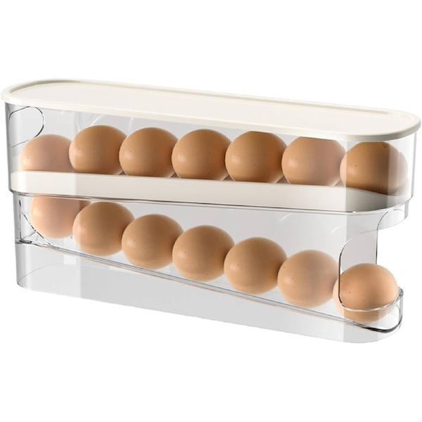 Egg Container for Refrigerator, Space-Saving Egg Holder