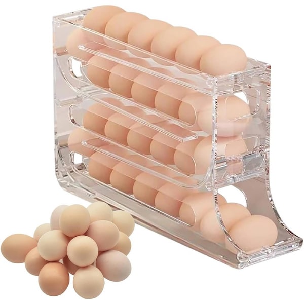 Egg Rack for Refrigerator, 4-Layer Egg Holder Refrigerator Rack