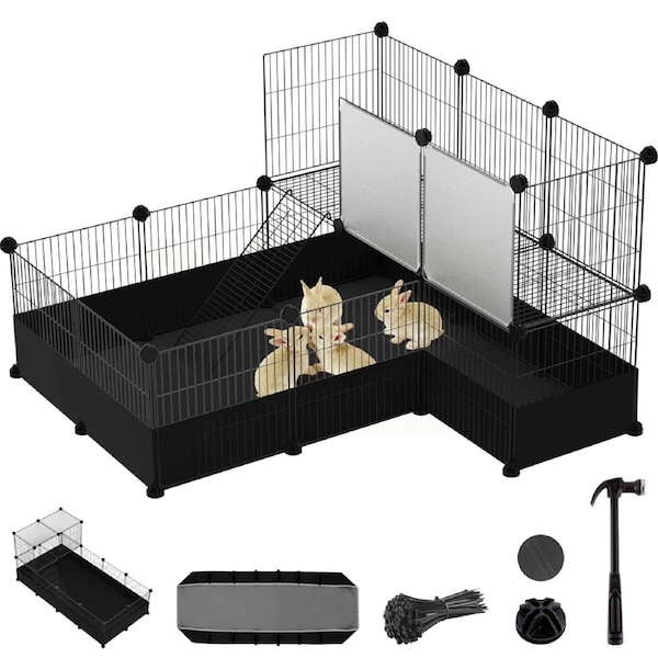 Advwin DIY Small Animal Cage Pet Playpen Waterproof Canvas Portable Exercise Fence
