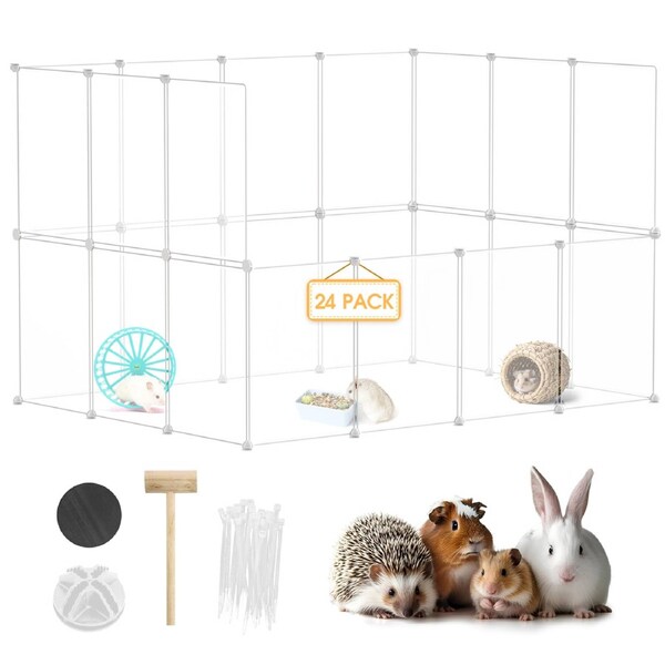 Advwin DIY Small Animal Playpen 24 Panels Pet Fence Yard Play Pen