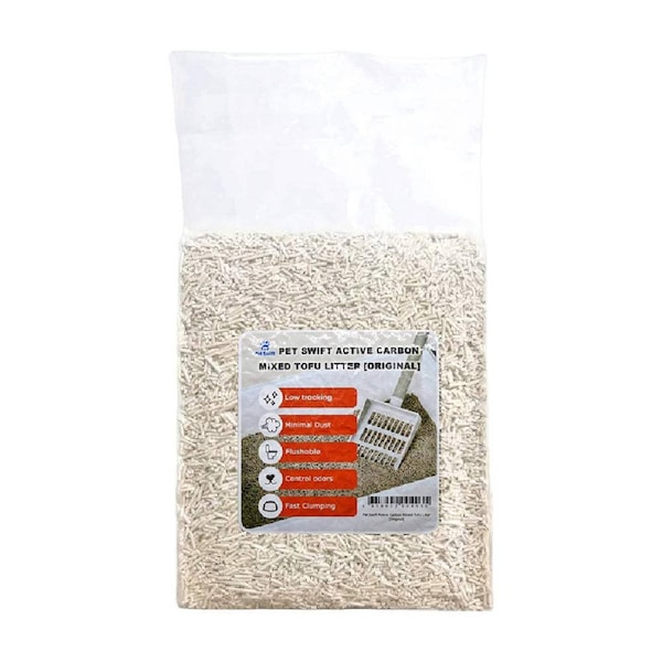 Pet Swift Active Carbon Tofu & Bentonite Cat Litter - Clumping & Flushable