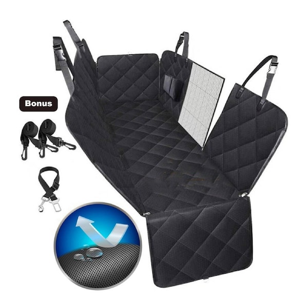 Pet Swift Waterproof Dog Car Seat Cover - Rear Back Seat Protector & Hammock