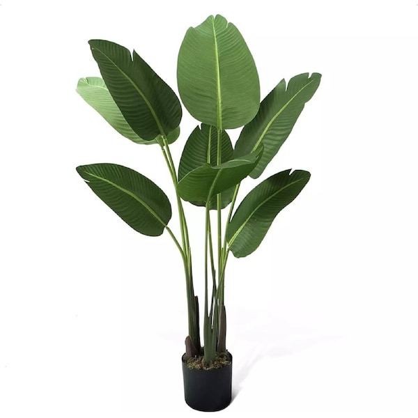120CM 8 Trunks Artificial Ravenala Tree Faux Traveller's Palm Fake Plant for Office House