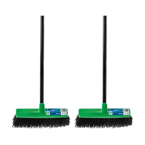 2PK Oates Supreme Garden Broom System Bristles Powder Coated Steel Handle