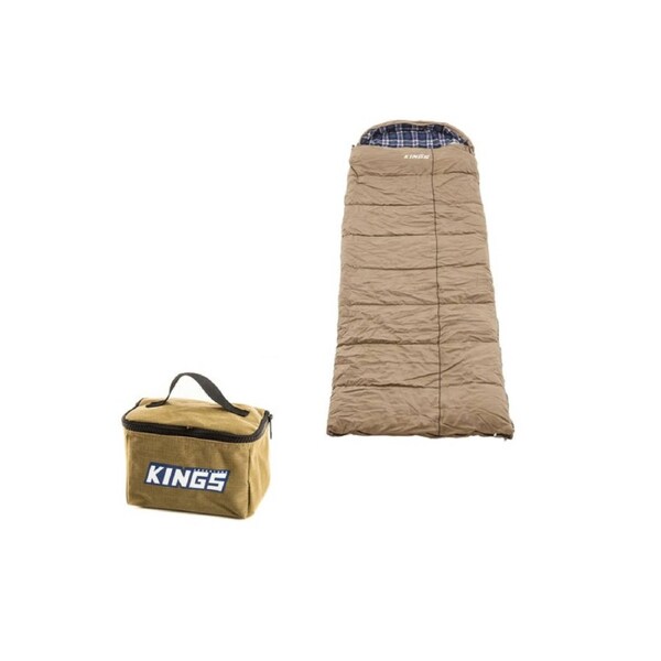 Kings Winter/Summer Sleeping Bag -5°C to +5°C - Right Zip+ Toiletry Canvas Bag