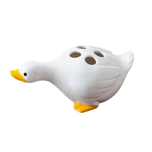 Toothbrush Holder, Duck 4 Holes Drainable Toothbrush Holder for Bathroom Storage