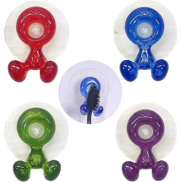Toothbrush Holder with Suction Cup 4 pcs Wall Toothbrush Holder Wall Mounted Toothbrush Holder