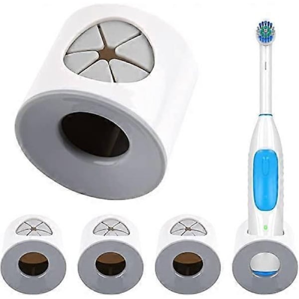 Bathroom electric toothbrush rack 4-piece set (gray, universal), bathroom storage box, toothbrush caddy, comb, 's toothbrush rack, bathroom