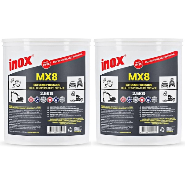 2 Pack Inox PTFE MX8 Extreme Pressure Grease 2.5kg