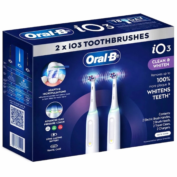 Oral B iO Series 3 Dual Handle Electric Toothbrush - White