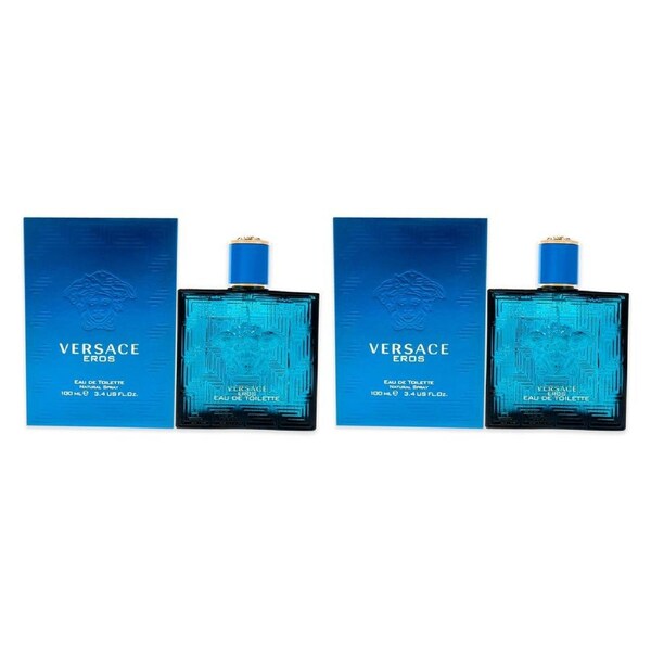 Versace Eros by Versace for Men - 3.4 oz EDT Spray - Pack of 2 3.4 oz