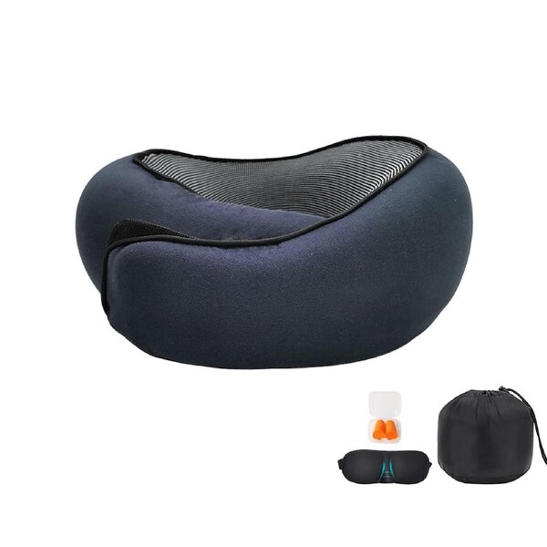 Travel Neck Pillow Chin Support Pillow Adjustable Pillow For Home, Surround Pillow Sleep Magic Sticker Navy