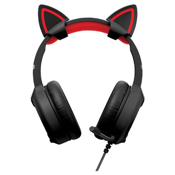 Playmax Cat Gaming Headset - Black Black