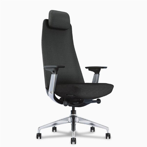 Desky Pinnacle Executive Office Chair Black / Polished Aluminium