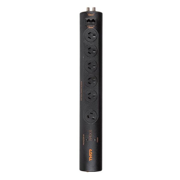 Thor D6+ Apex 6 Way Outlet Power Filter & Surge Protector Black