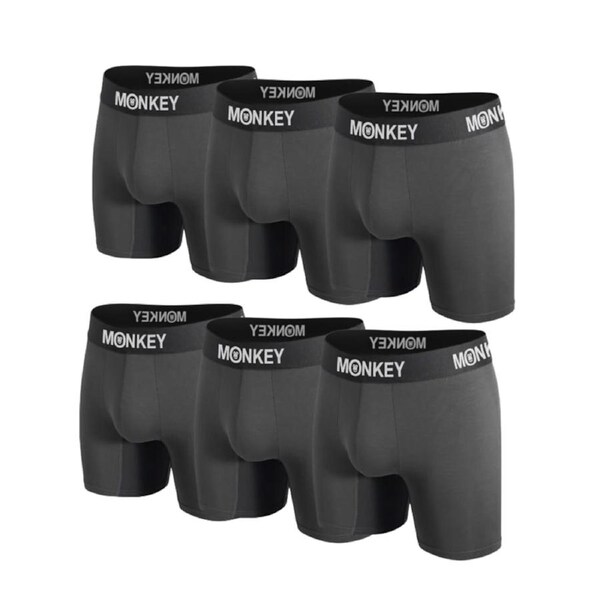 Monkey Undies Bamboo Black 6 pack XL waist 98-107cm