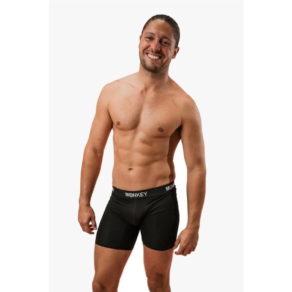Monkey Undies Men's Black Bamboo Boxer Brief Large waist 87-97cm