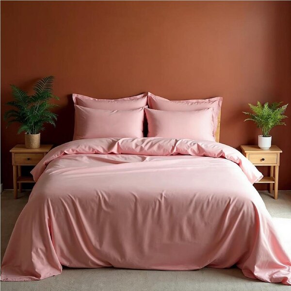 Royal Comfort Bamboo Blended Sheet & Pillowcases Set 1000TC Ultra Soft Bedding Blush / King