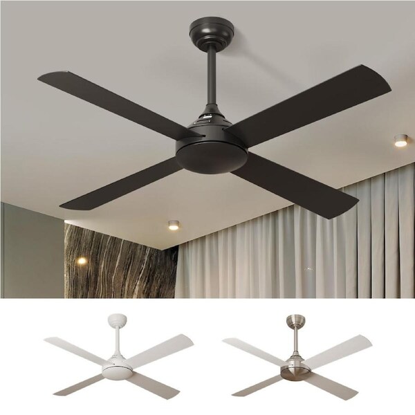Vevare 52" Ceiling Fan AC Motor 4 Blades Fans with Remote Control Timer Black