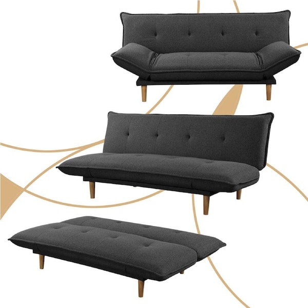 Foret Sofa Bed Futon Recliner Foldable Lounge Couch Convertible Grey 5 Style Option 2