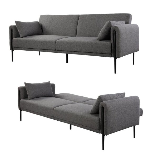 Foret Sofa Bed Futon Recliner Foldable Lounge Couch Convertible Grey 5 Style Option 4