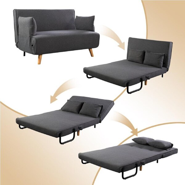 Foret Sofa Bed Futon Recliner Foldable Lounge Couch Convertible Grey 5 Style Option 5