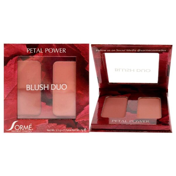 Blush Duo Compacts - Petal Power by Sorme Cosmetics for Women - 2 x 0.12 oz Blush 2 x 0.12 oz