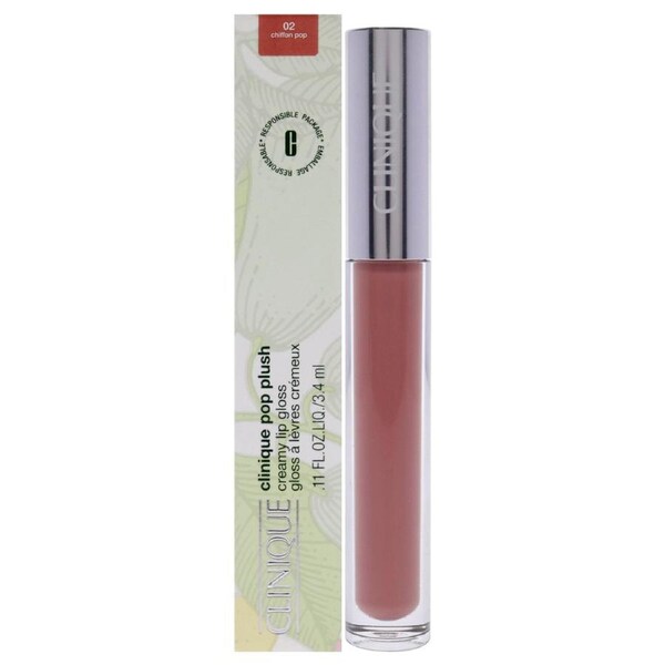 Pop Plush Creamy Lip Gloss - 02 Chiffon Pop by Clinique for Women - 0.11 oz Lip Gloss 0.11 oz