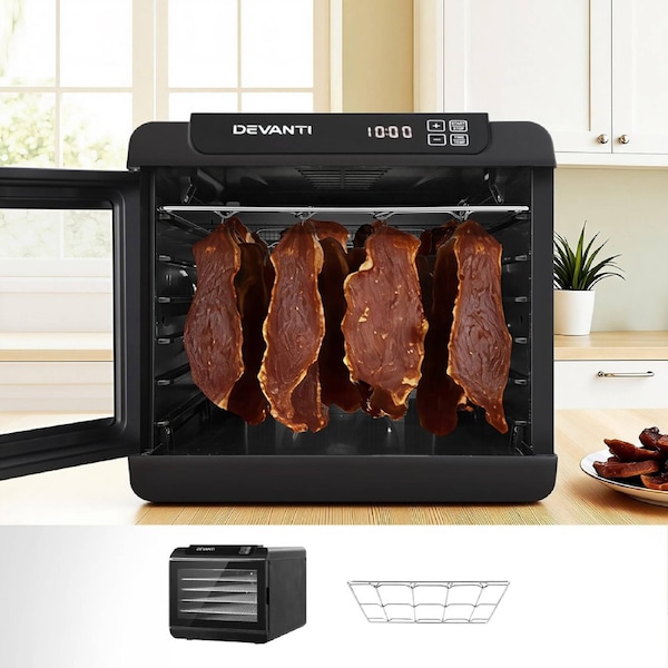 Devanti Food Dehydrator 6 Tray Fruit Dryer With Stainless Steel Rack