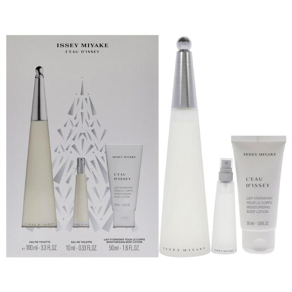 Leau Dissey by Issey Miyake for Women - 3 Pc Gift Set 3.3oz EDT Spray, 0.33oz EDT Spray, 1.6oz Body L 3 Pc Gift Set