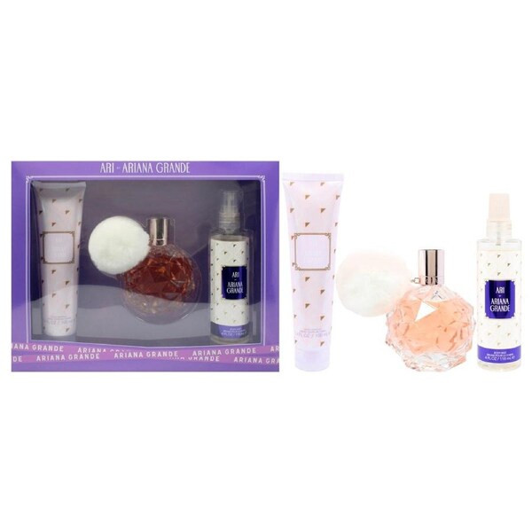 Ariana Grande Ari by Ariana Grande for Women - 3 Pc Gift Set 3.4oz EDP Spray, 3.4oz Body Souffle, 4oz Body Mist 3 Pc Gift Set