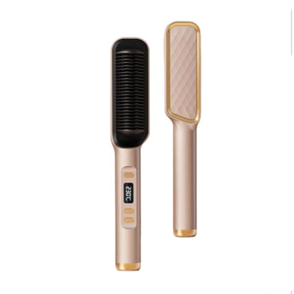 Negative Ion Hair Straightener Styling Comb Champagne